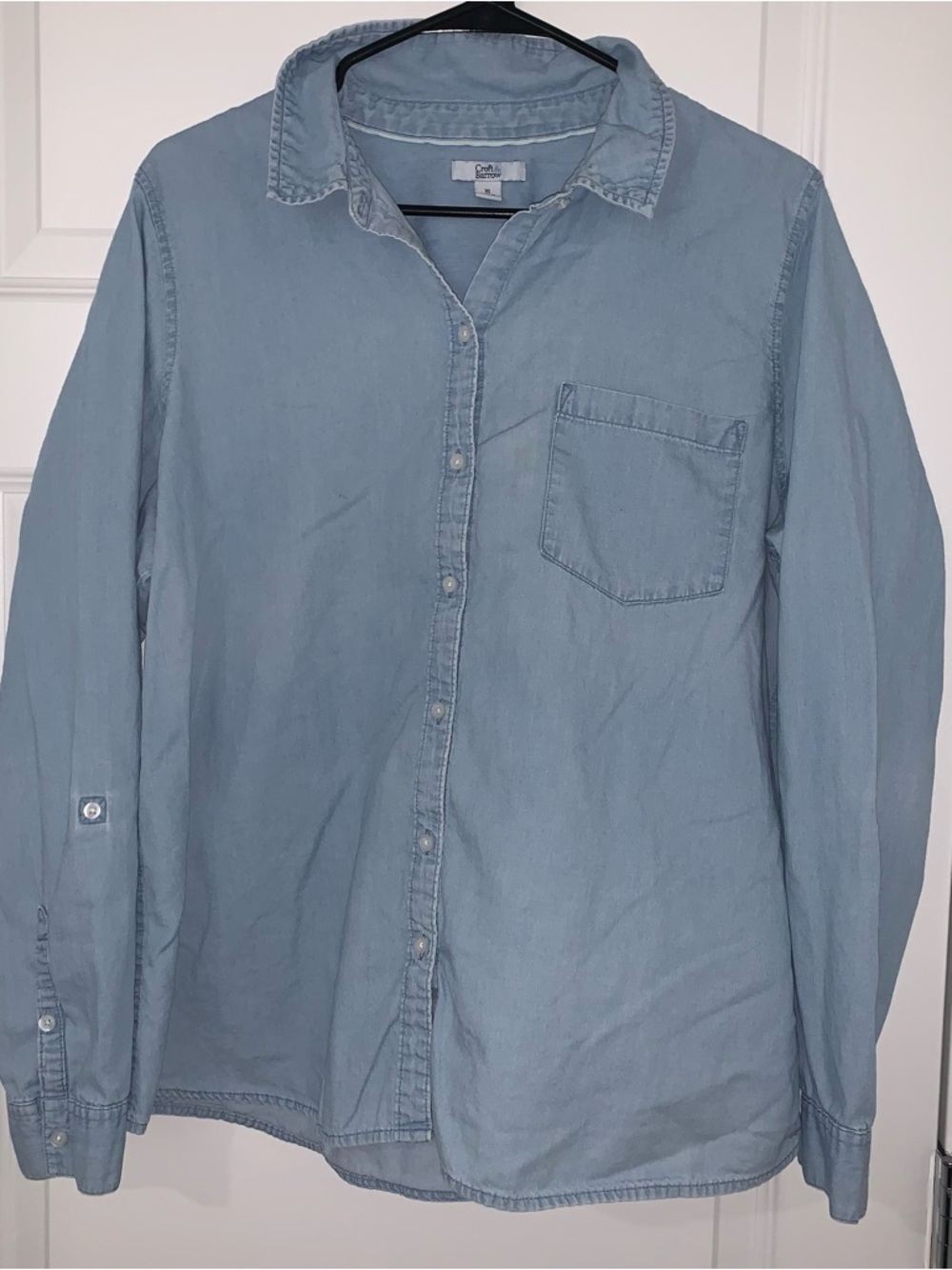 croft & barrow Light Blue Denim-Style Button Down Shirt